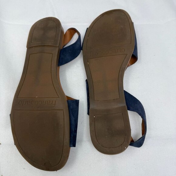 Franco Sarto Womens Sandals Navy Blue Suede Open Toe Sandals Buckle Size 8.5 - Picture 4 of 8